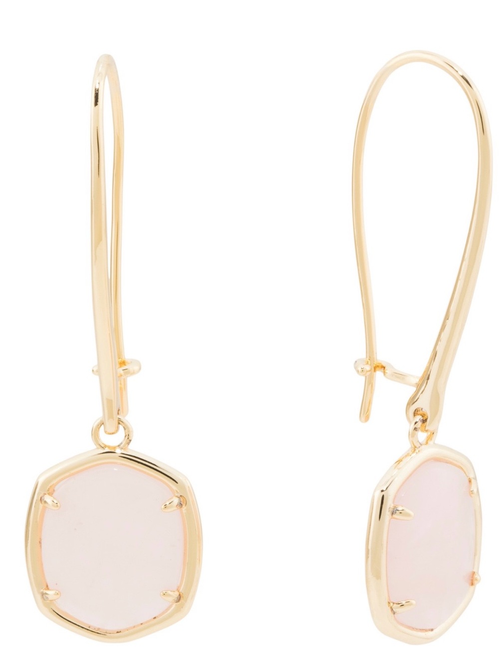 Kendra Scott Rose Quartz Wire Drop Earrings